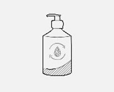 Dessin d'une bouteille de savon pour laver et réutiliser les culottes absorbantes.
